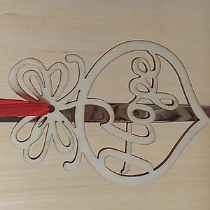 Hope Bememo Wooden Christmas Ornament 3.82 x 2.83 x 0.12 inches w Red ribbon